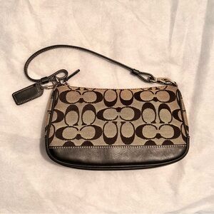 Vintage Coach y2k BlackDemi Shoulder Bag Wristlet Signature Canvas